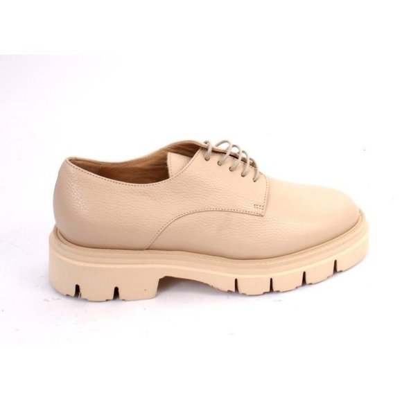 Luca Grossi 038H Beige Leather Lace-Up Platform Shoe - Picture 3 of 8